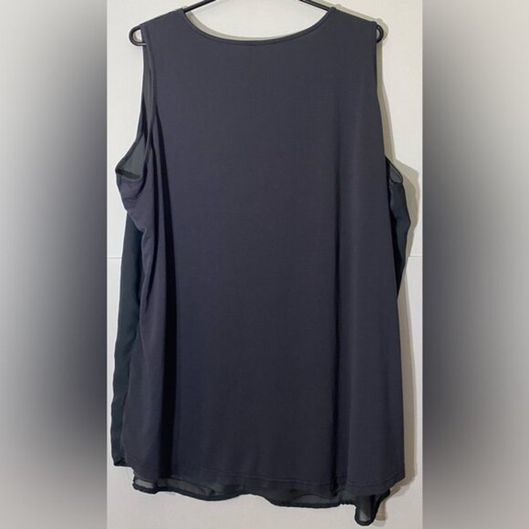 New 2 Dye 4 Vibrant Orange &  White Sleeveless Top Size 3x - Picture 2 of 3